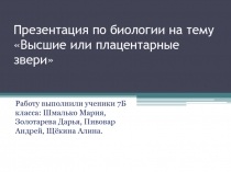 Презентация по биологии на тему Высшие или плацентарные звери