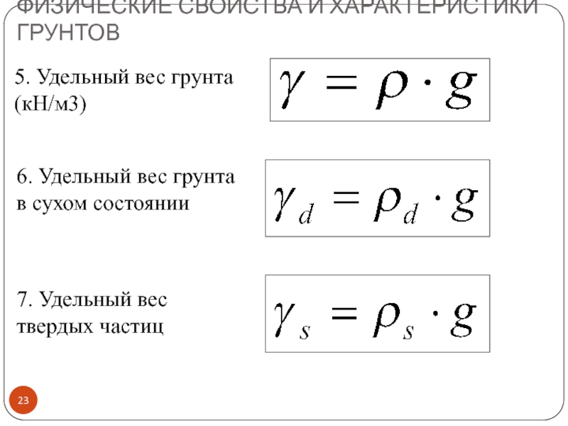 Вес грунта