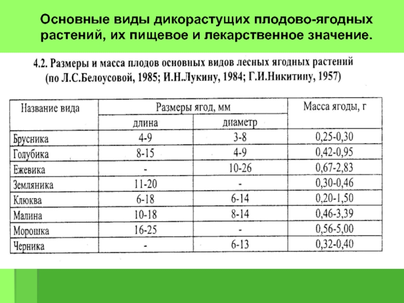 Пищевые ресурсы леса. Виды лесных ресурсов.