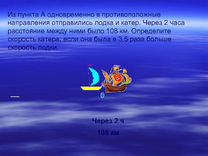 Из пункта одновременно в противоположных направлениях. Задача про лодку. Скорость весельной лодки. Направление движения лодки. Лодка для презентации задача.