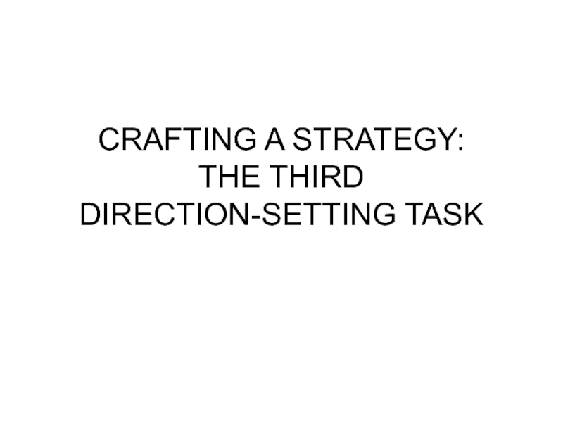 Презентация C RAFTING A STRATEGY: THE THIRD DIRECTION-SETTING TASK