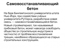 Самовосстанавливающий бетон
