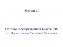 Органы государственной власти РФ:  Правительство