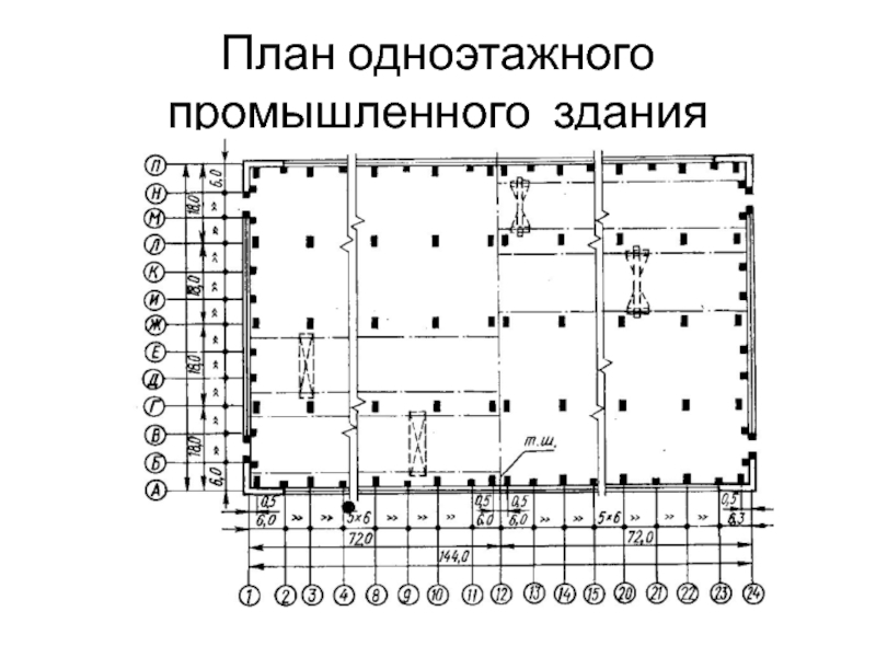 План одноэтажного промышленного здания