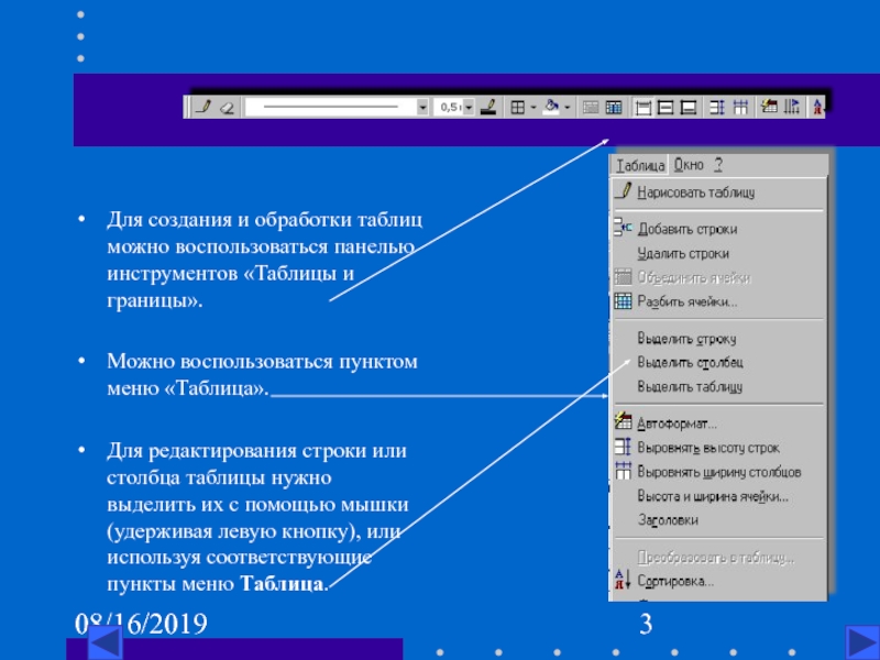 Пункт главного меню таблица. Меню и панель инструментов. Инструменты для создания таблиц. Таблица панели инструментов. Панель таблицы и границы.