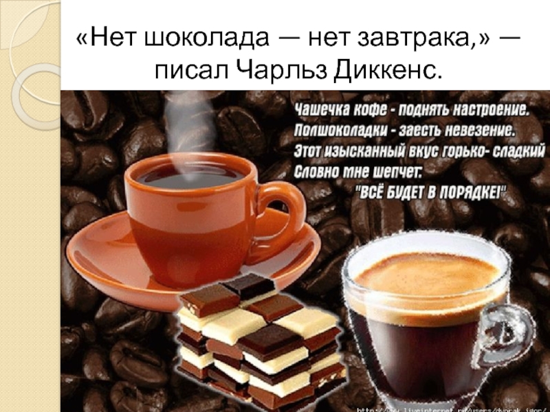 «Нет шоколада — нет завтрака,» — писал Чарльз Диккенс.