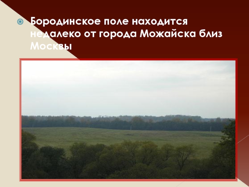 На поле расположены 4. Какой город расположен недалеко от Бородинского поля.