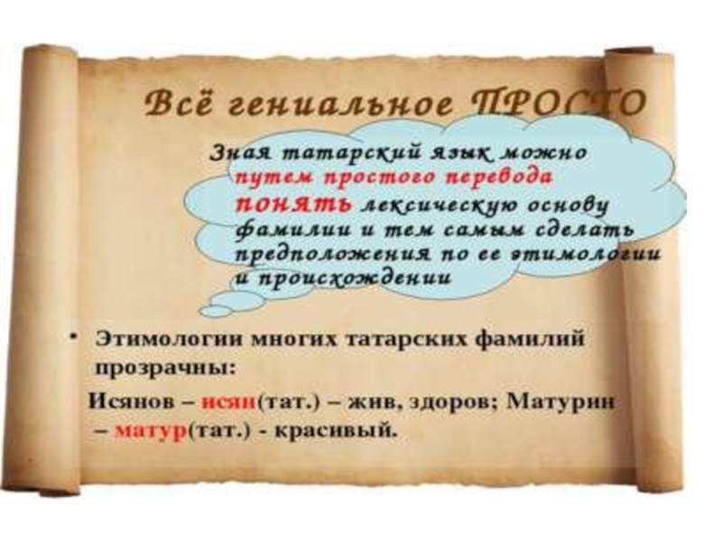 Происхождение татарских имен проект