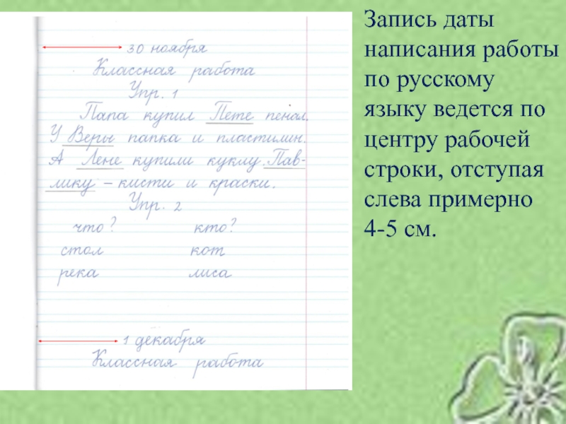 Ведение тетради по русскому