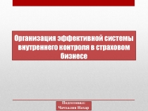 Организация эффективной системы внутреннего контроля в страховом бизнесе