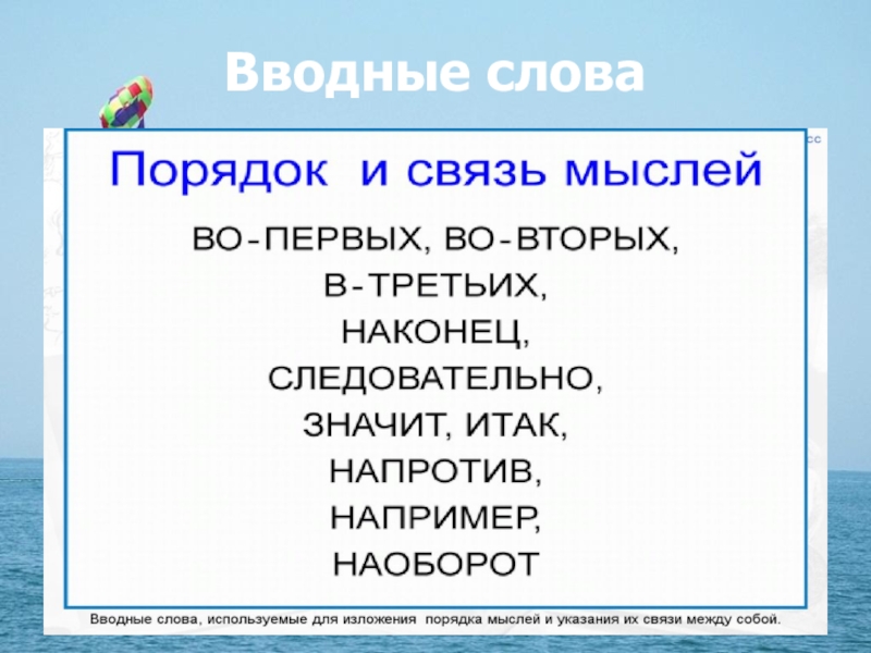 Вводные слова 8 класс презентация к уроку