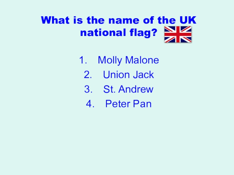 What is the name of the UK national flag?