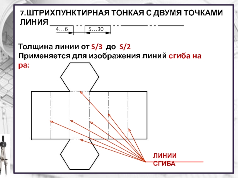 Линия гиба на чертеже гост