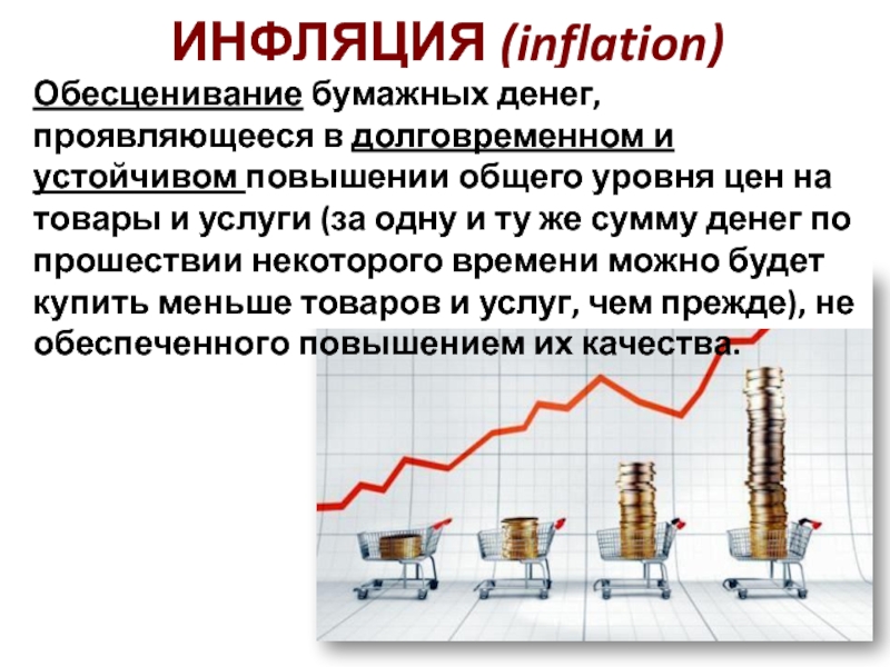 Снижение и повышение инфляции. Инфляция это обесценивание денег