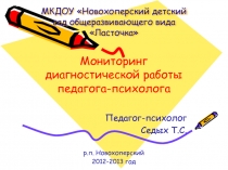 Мониторинг диагностической работы педагога-психолога