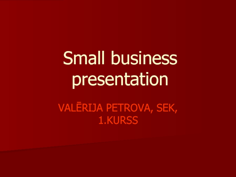Small business presentation