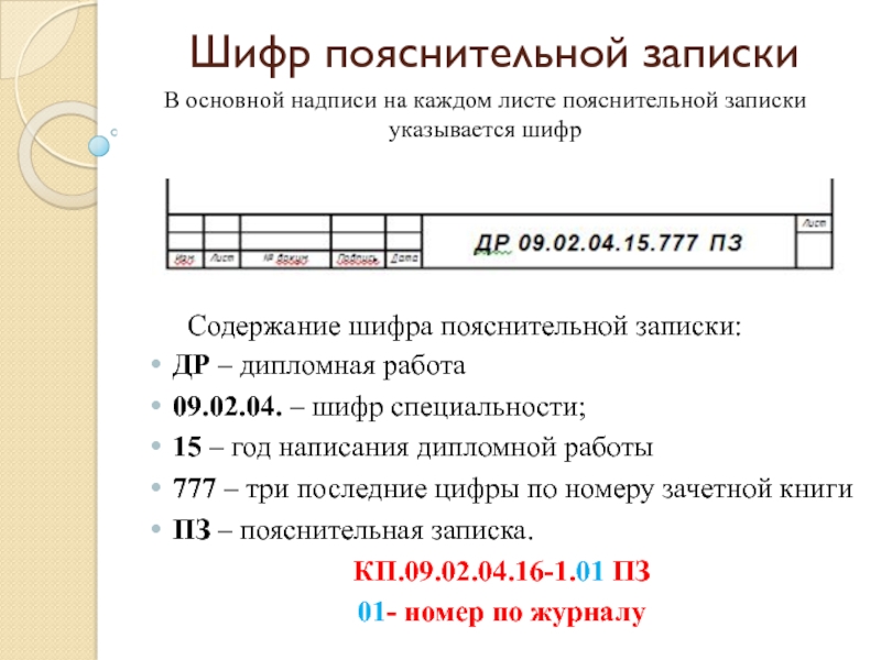 Что такое шифр в проекте