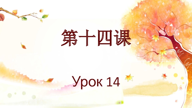 第十四课 Урок 14