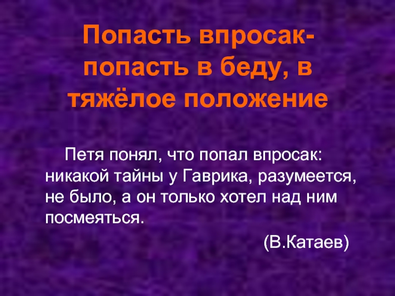 Выражение попасть впросак