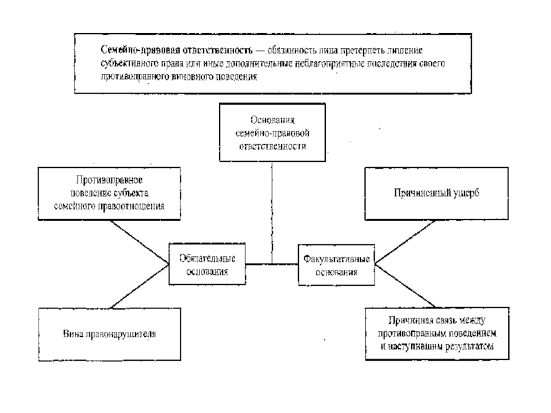 Основания семейно правовой ответственности схема