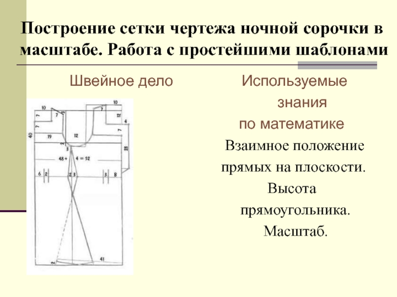 Чертеж ночной сорочки