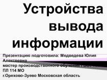 Устройства вывода информации 9 класс