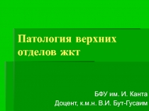 Патология верхних отделов жкт