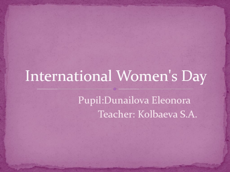 International Women\'s Day