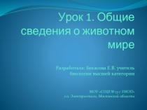  Общие сведения о животном мире