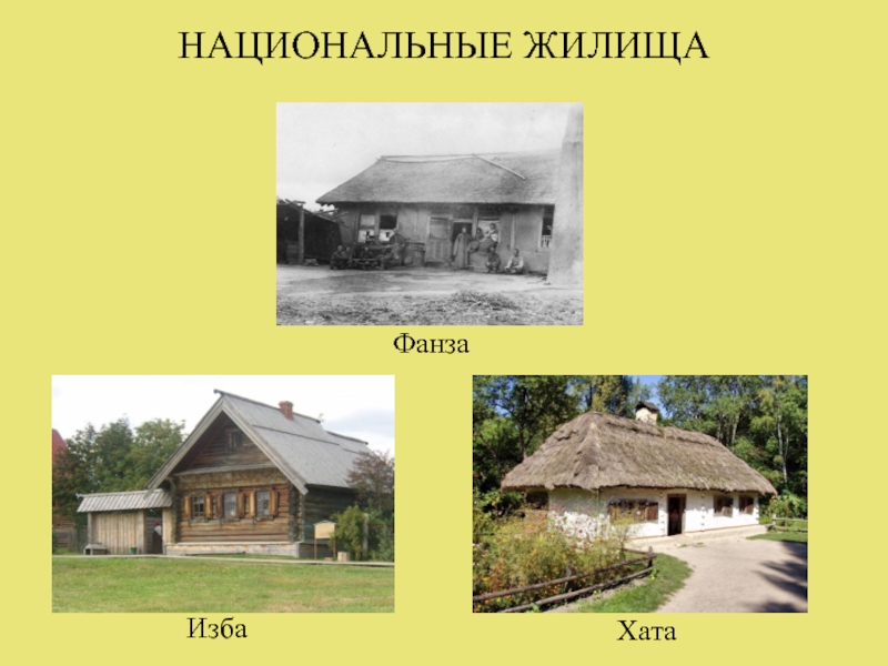 Чем отличались дом. Национальные жилища. Фанза жилище. Изба и хата. Украинская Мазанка и русская изба.