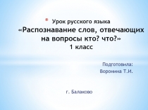 Распознавание слов, отвечающих на вопросы кто? что?