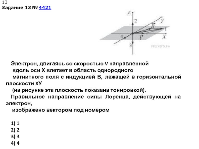 Перпендикулярно силовым линиям в магнитное поле