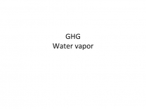 GHG Water vapor
