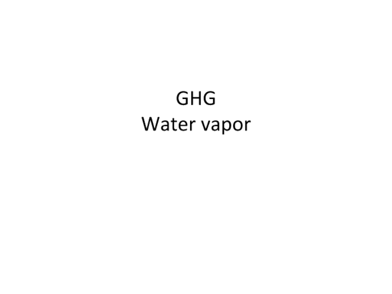 GHG Water vapor