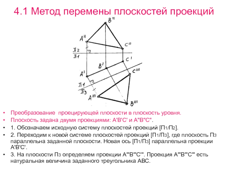 Методы преобразования комплексного чертежа начертательная геометрия