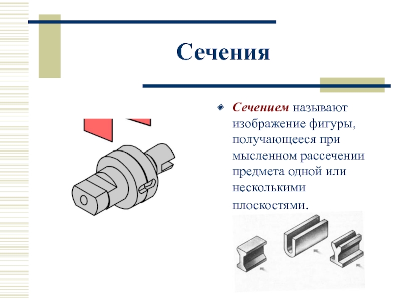 Изображение получаемое при мысленном рассечении предмета одной или несколькими плоскостями