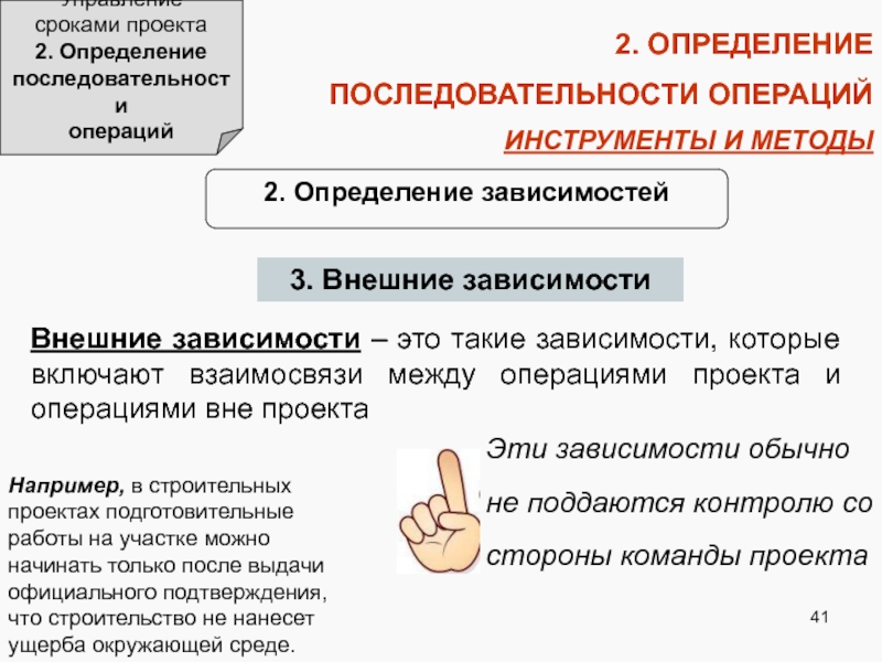 Управление сроком. Определение последовательности операций инструменты. Определение последовательности операций проекта. Управление продолжительностью проекта. Порядок определения сроков.