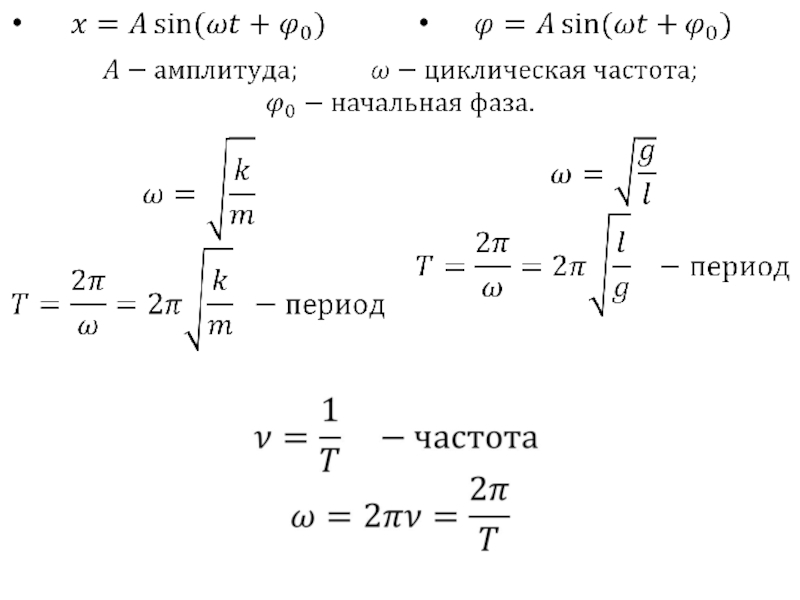 Найдите амплитуду скорости. Период колебаний формула через амплитуду. Частота период амплитуда формулы. Как найти период колебаний через амплитуду. Фаза амплитуда период частота.