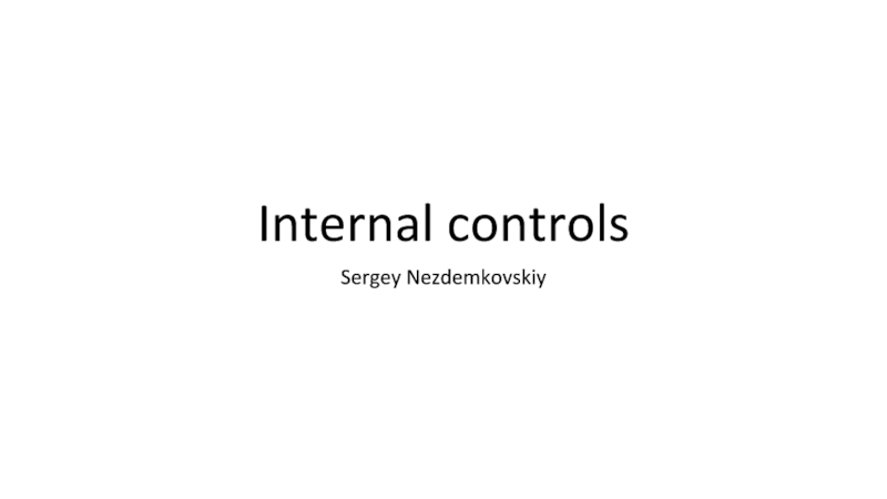 Internal controls