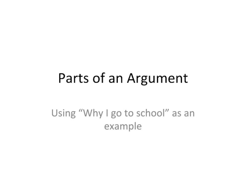 Parts of an Argument