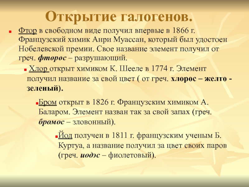 В свободном виде. Открытие галогенов. Открытие галогена фтора. Фтор в Свободном виде. Открытие галогена хлора.