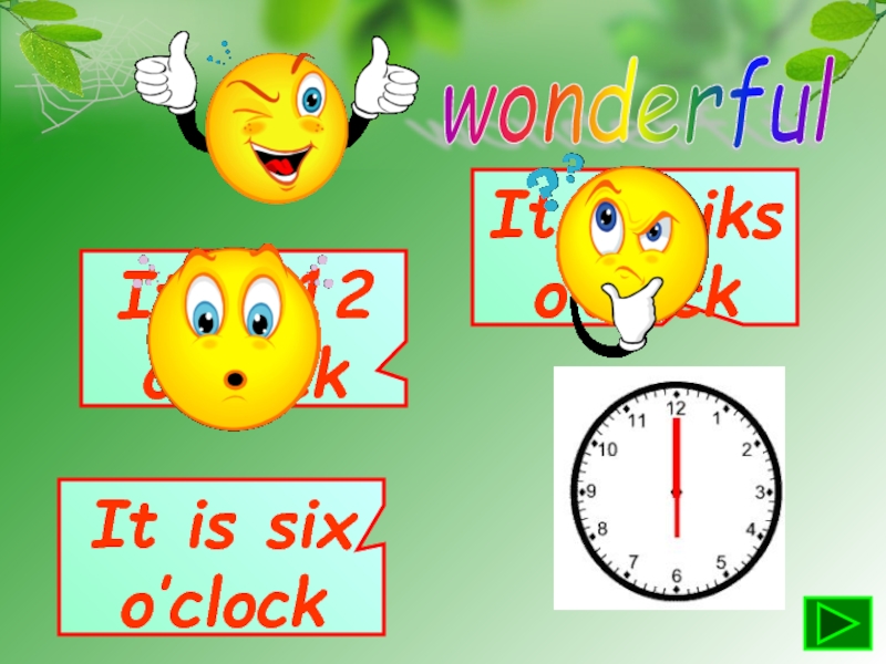 wonderful It is 12 o’clockIt is six o’clockIt is siks o’clock