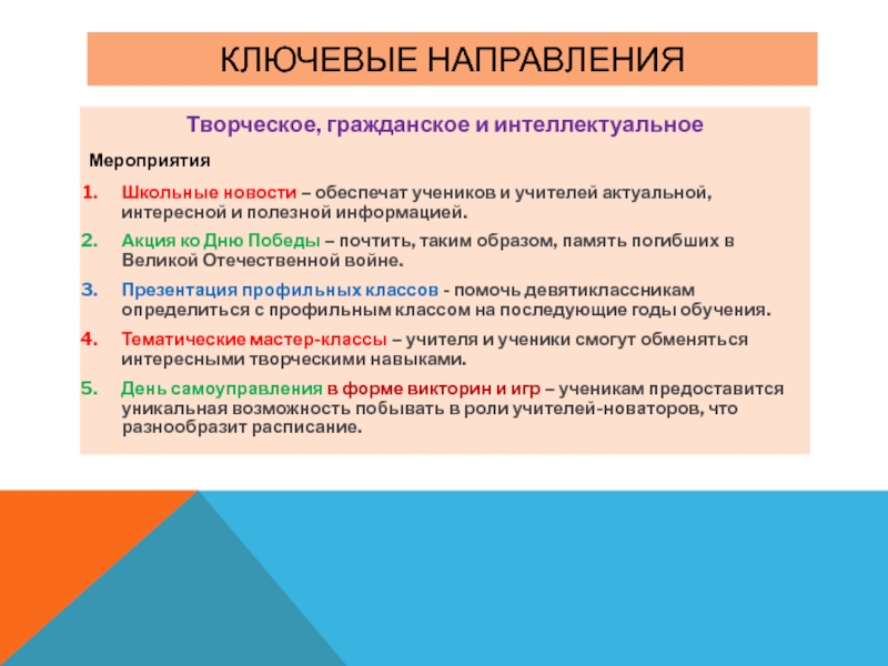 Гражданское творчество. Направления творчества. Ключевые направления. Ключевые направления (Тэги). Что может быть на интеллектуальном мероприятии.