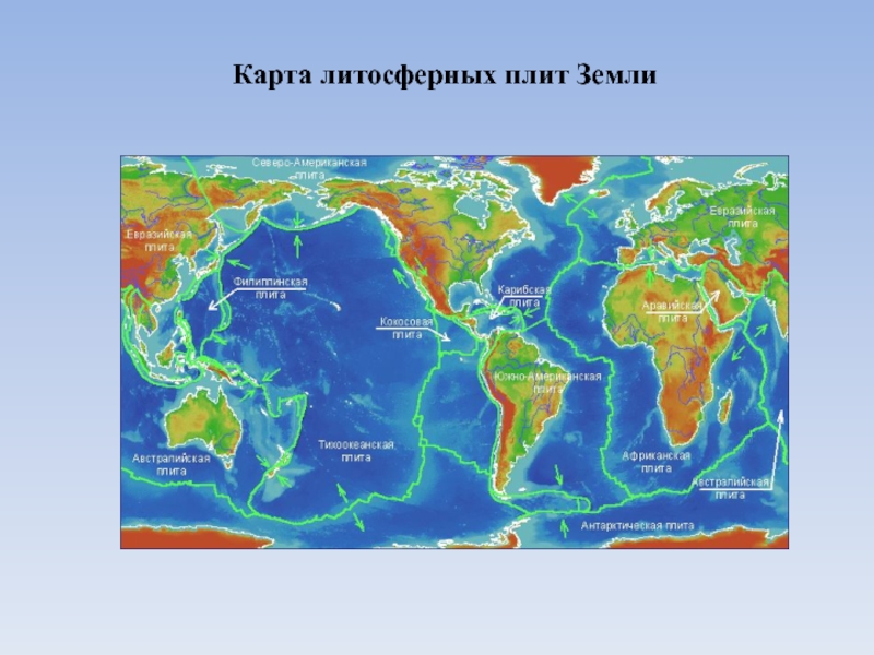 Материковые плиты земли карта