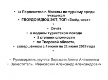 74 Первенство г. Москвы по туризму среди учащихся
ГБОУДО МДЮЦ ЭКТ, ТОП