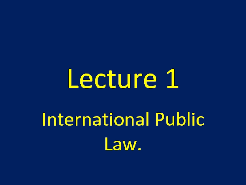 Lecture 1