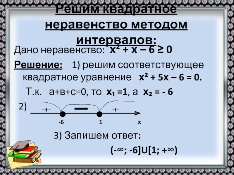 Решение неравенств методом интервалов 8 класс презентация