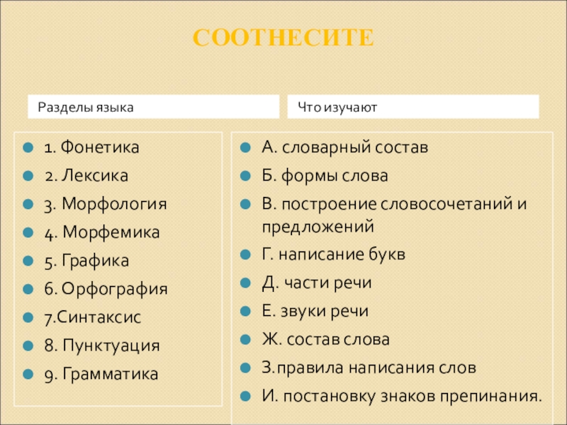 Морфология синтаксис презентация