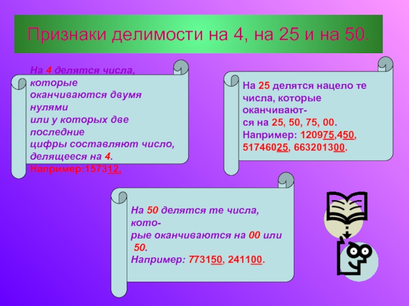 Признаки делимости натуральных чисел 6 класс проект