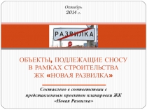 ОБЪЕКТЫ, ПОДЛЕЖАЩИЕ СНОСУ В РАМКАХ СТРОИТЕЛЬСТВА ЖК НОВАЯ РАЗВИЛКА